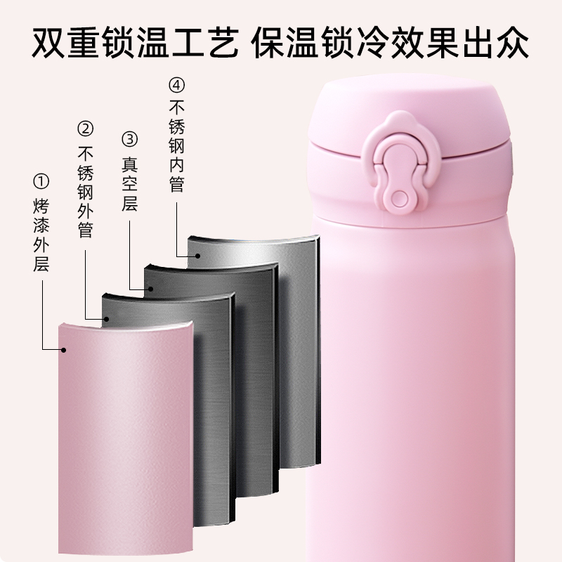 日本THERMOS膳魔师保温杯新款不锈钢便携水杯JNL 350ml500ml男女 - 图2