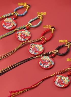 属龙彩绘本命年红挂件天然朱砂