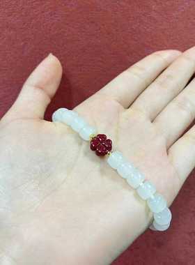 高含量朱砂幸运四叶草手链仙女风手串时尚闺蜜情侣礼物显肤色百搭