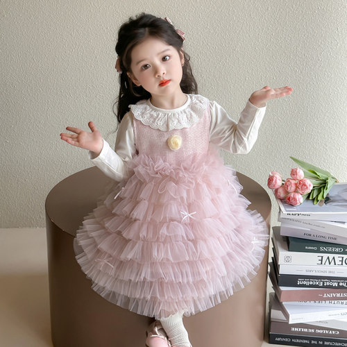女童公主裙春秋儿童春装蛋糕裙2026新款宝宝裙子两件套蓬蓬网纱裙 - 图3