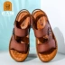 Old man sandal nam mùa hè mới da bình thường giày đi biển nam mềm đế mềm không trơn trượt gót và dép đôi sử dụng - Sandal