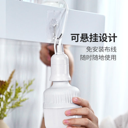 LED灯泡家用节能照明灯插电式灯座带插头开关线悬挂式E27螺口灯座 - 图1