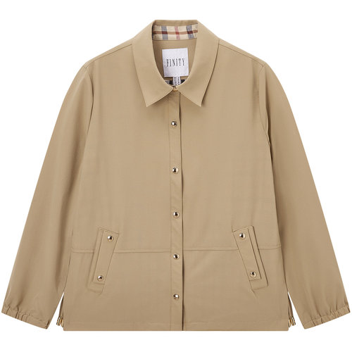 FINITY菲妮迪短外套2025秋季新款简约抽绳翻领时尚外套气质上衣女 - 图3