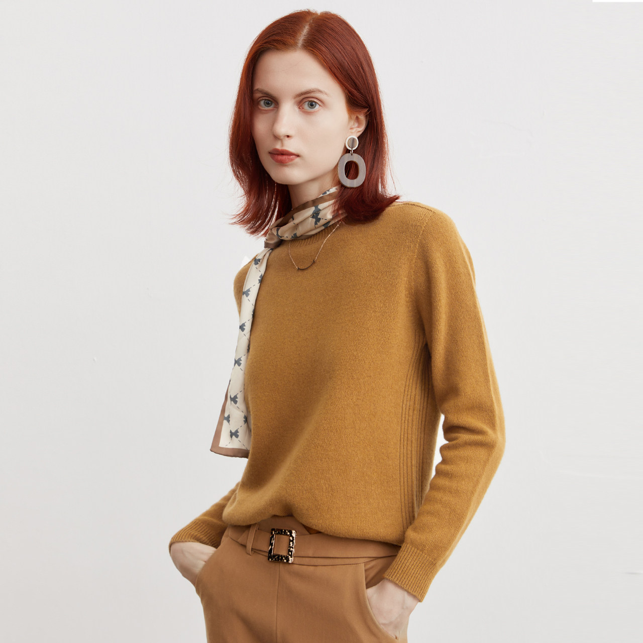 FINITY2025秋季新款100%羊毛半高领针织衫女打底衫宽松慵懒风毛衣,淘宝优惠券,粉丝福利购,淘宝优惠卷