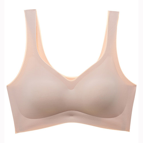 睡眠无痕内衣女无钢圈夏季薄款文胸小胸聚拢美背心式运动内衣胸罩 - 图0