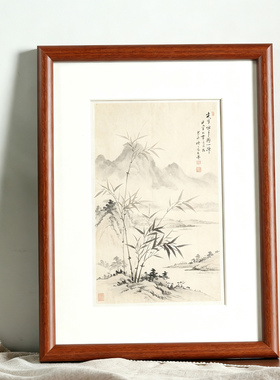 圆弧加厚实木相框画框证书A3A2国画字画装裱书法海报8K4K框架定制