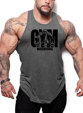 肌肉男健身背心男无袖运动训练服