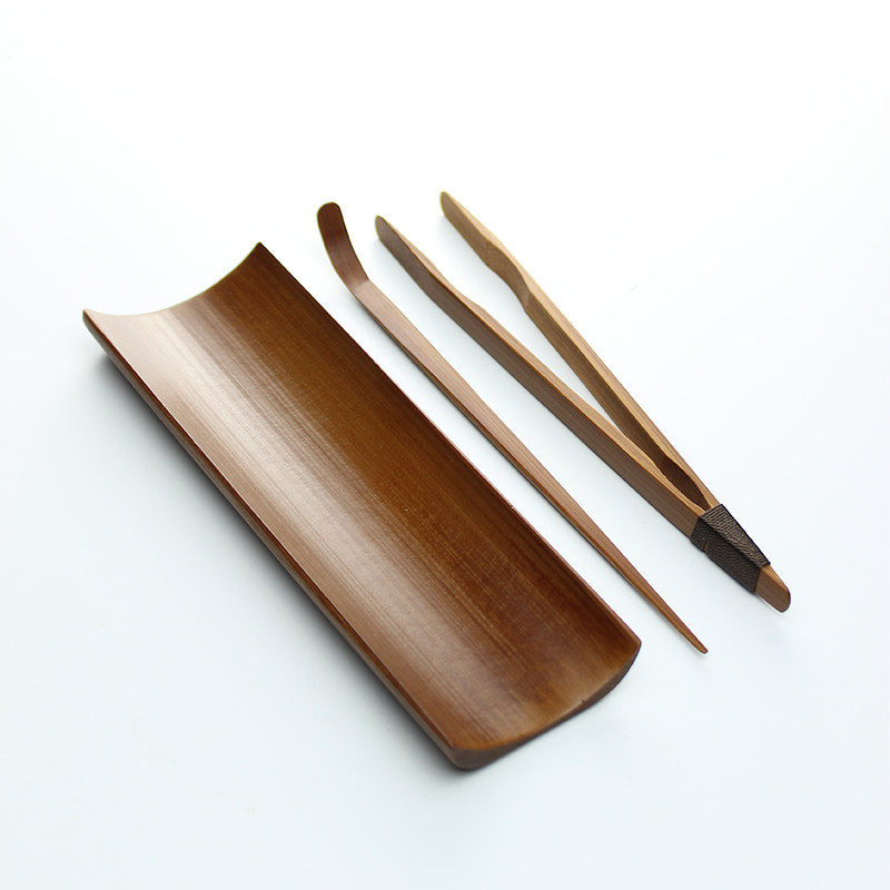 炭化茶则三件套投茶器竹制无漆茶则禅意茶勺茶夹茶荷茶拨茶具配件,淘宝优惠券,粉丝福利购,淘宝优惠卷