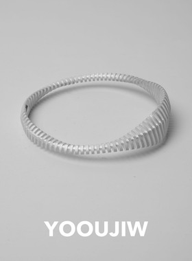 YOOUJIW由己爱的莫比乌斯环简约时尚设计师独特原创设计925银手镯