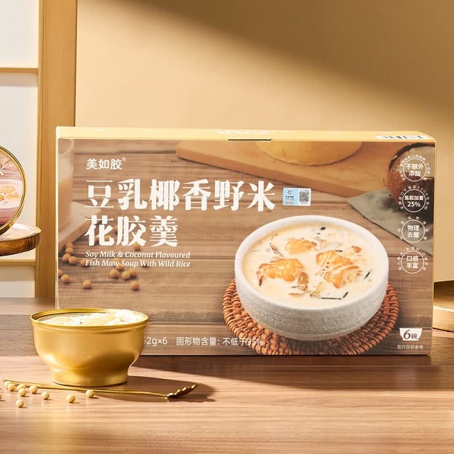 美如胶豆乳椰香野米花胶羹（252g*6碗）高蛋白速食代餐粥山姆代购 - 图2