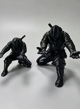 3d打印黑色忍者摆件笔架
