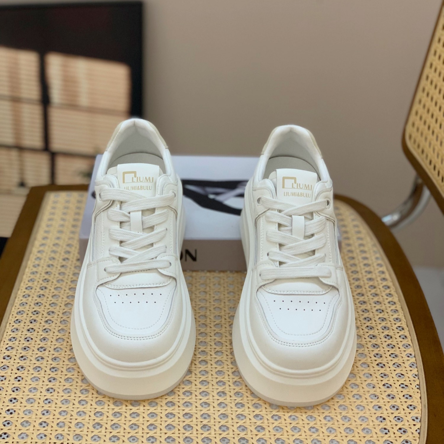 松糕厚底休闲板鞋2025年秋季真皮小白鞋女小个子增高6CM轻便百搭,淘宝优惠券,粉丝福利购,淘宝优惠卷