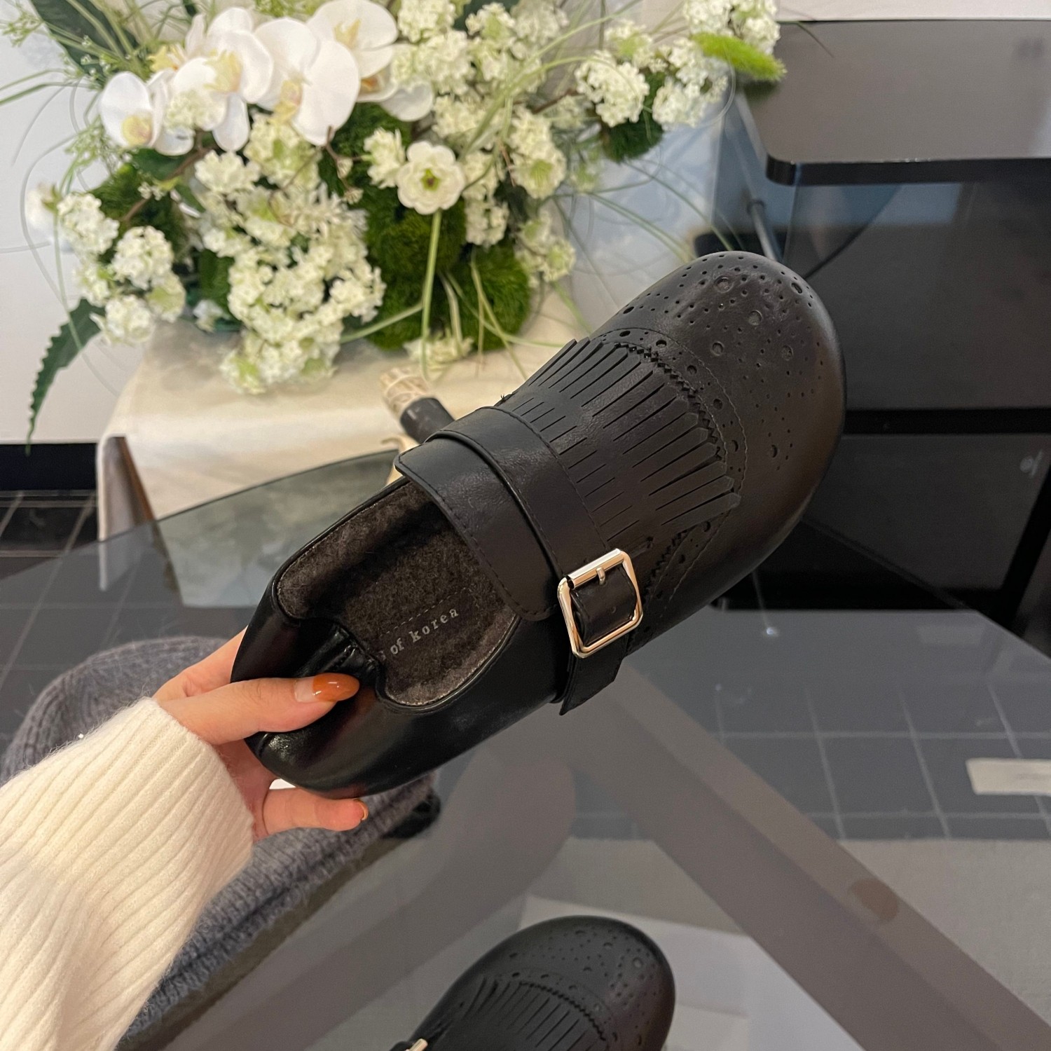 冬季加绒复古雕花乐福鞋女2025超火时尚布洛克鞋平底通勤百搭棉鞋,淘宝优惠券,粉丝福利购,淘宝优惠卷