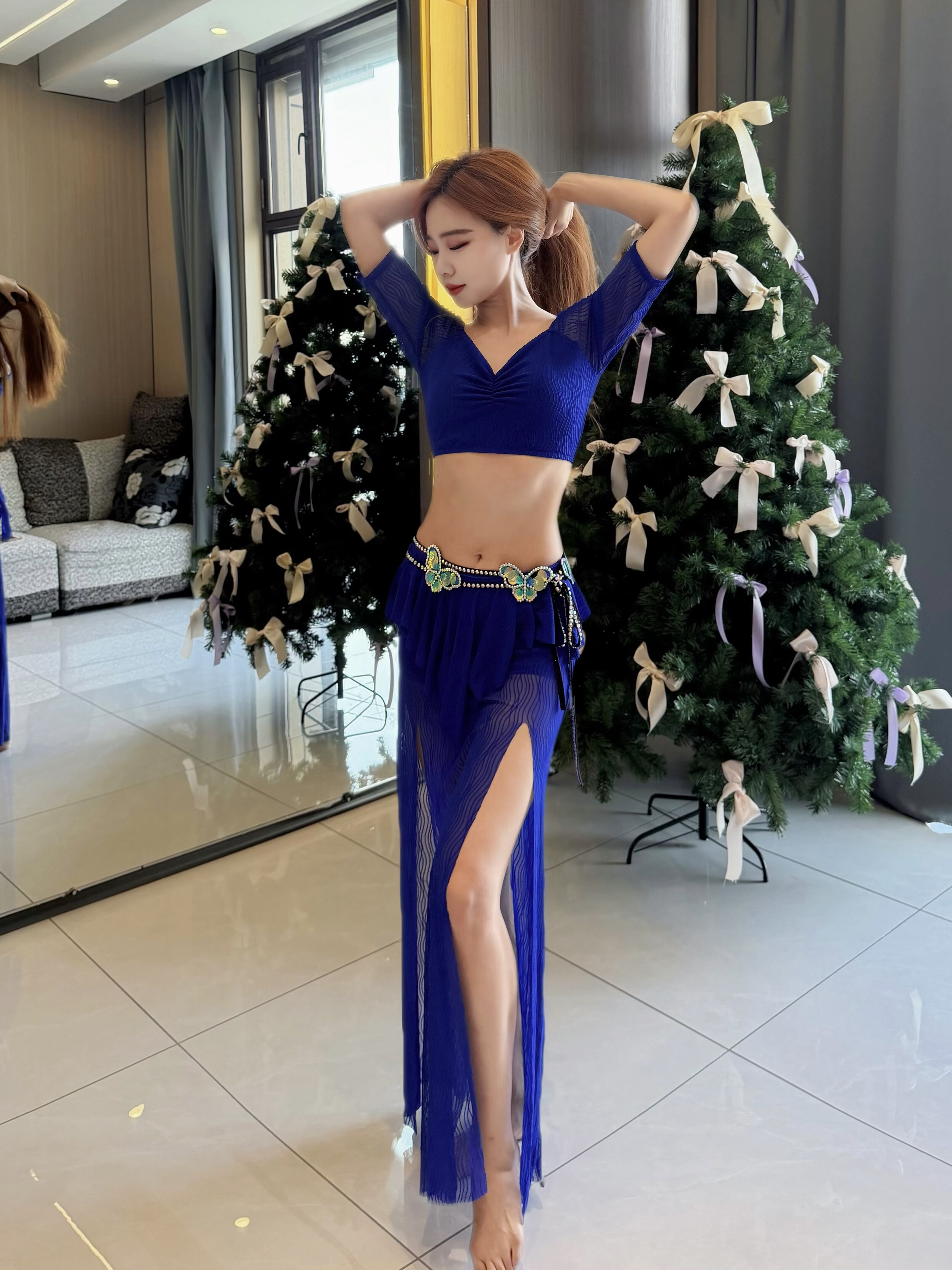 2026新款肚皮舞练功服女舞蹈服装套装演出性感东方初学者印度开叉,淘宝优惠券,粉丝福利购,淘宝优惠卷