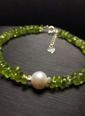 天然原石手链橄榄石原石手链