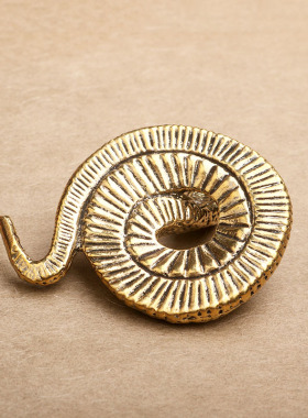 雕铸实心古玩响尾蛇摆件茶宠黄铜