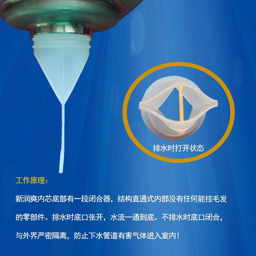 新润爽地漏防臭硅胶芯卫生间地漏芯防臭器地漏芯洗衣机软管防臭芯 - 图0