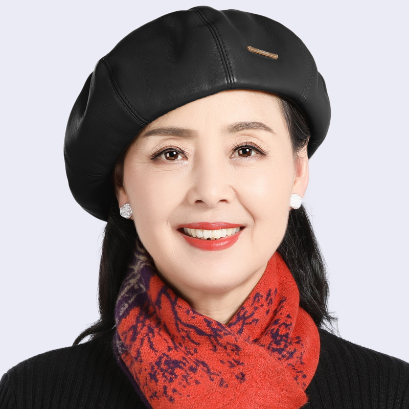 帽子女款2023新款冬季冬天妈妈洋气秋冬女时尚女士中年秋季贝雷帽