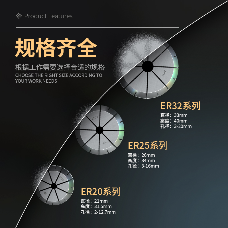 威特er20夹头er25夹头er32筒夹夹头弹簧夹头er螺母雕刻机er夹头