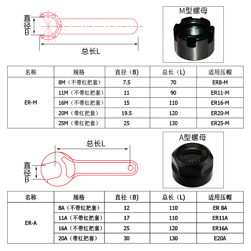 威特er扳手月牙勾头扳手雕刻机夹头扳手数控刀柄er32扳手c型扳手-图3