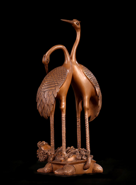 双鹤仿古风青铜器创意祝寿摆件