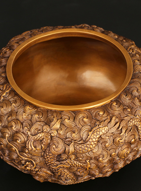 海水聚宝盆招财家用室内装饰铜缸