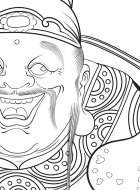 福星国画传统人物打印线稿高清白描底稿国画工笔勾线线描纸质