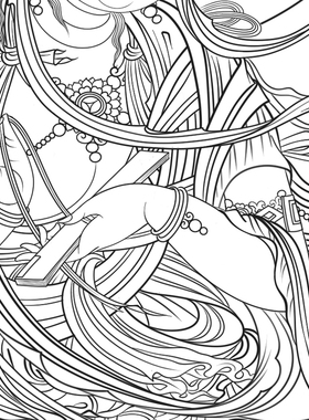 高清敦煌榆林窟普贤菩萨白描底稿工笔佛像人物线稿线描纸质打印稿