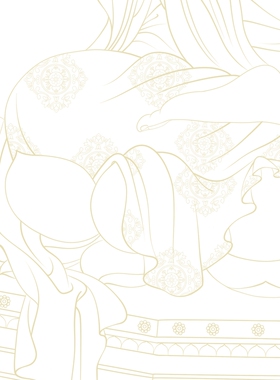 观音菩萨静心精美大幅描金线稿白描稿菩萨描线佛像线描纸质打印稿