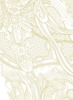 静心描金线稿白描底稿四大天王描线纸质线描打印稿 送描金笔