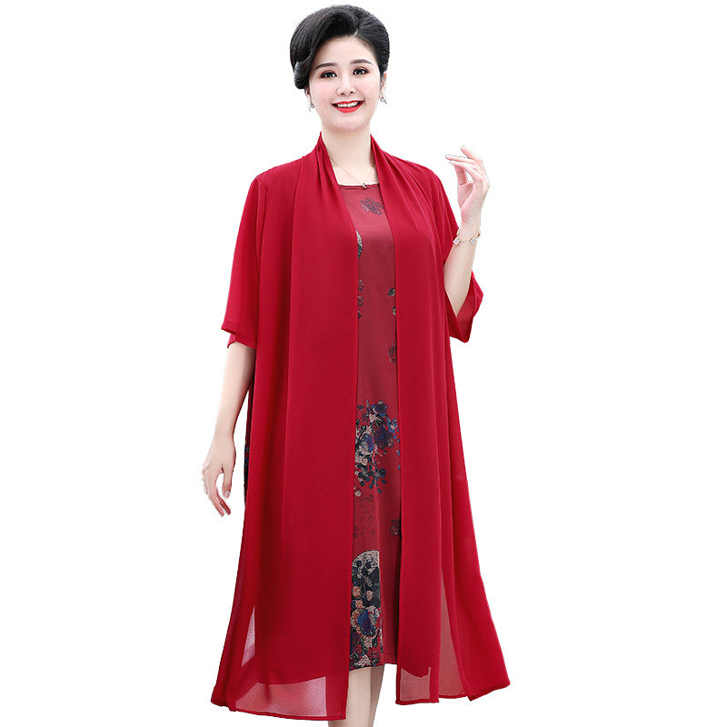 胖妈妈夏装200斤香云纱连衣裙子 宝颂服饰中老年女装