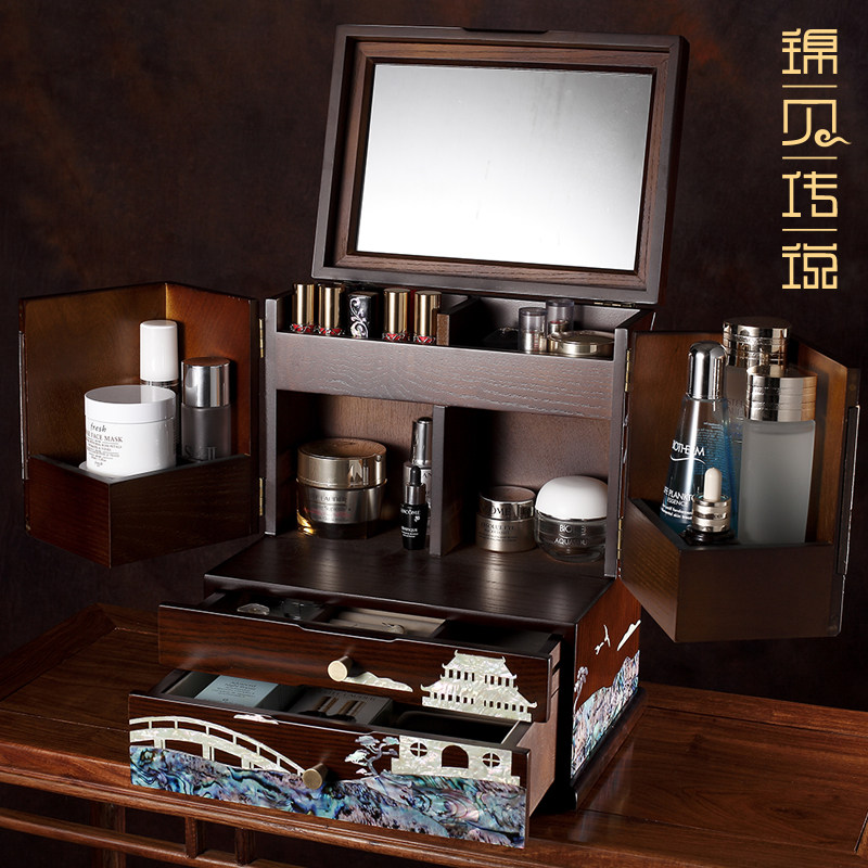 锦贝螺钿大容量化妆品家用收纳盒 锦贝传说首饰盒