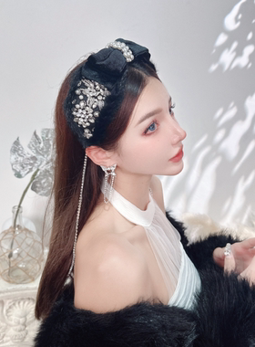 CREAMPP水貂毛蝴蝶结发箍
