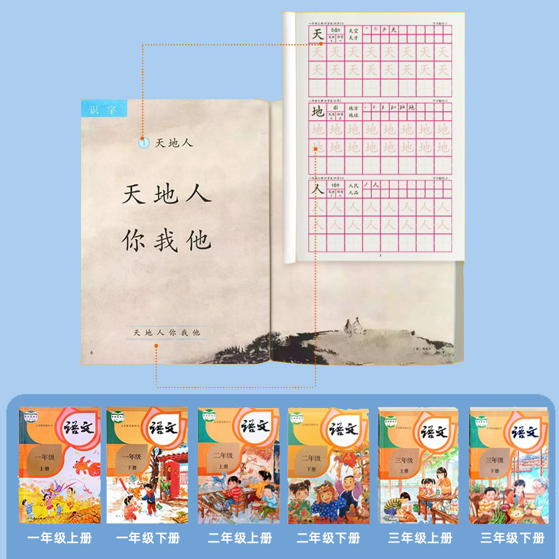 批发描红本练字本数字拼音儿童幼儿小学生一年级二年级课本同步生字上册下册铅笔幼儿园大班学前班幼小衔接1-100练字帖写字本笔画