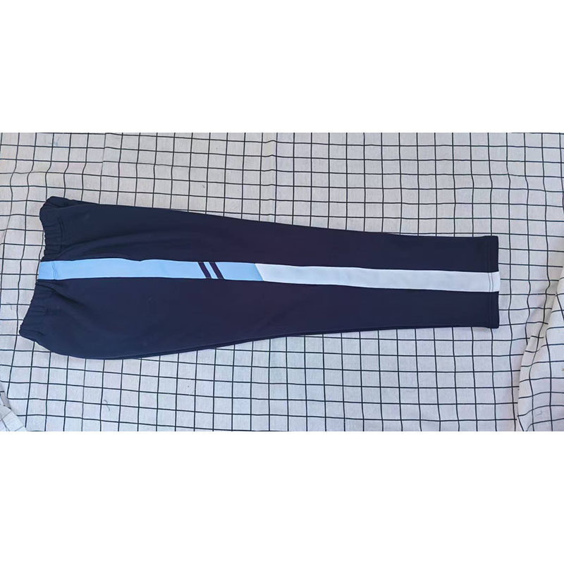 藏蓝宽天蓝斜拼两条藏蓝条斜拼宽白条学生加绒运动校服裤子26中,淘宝优惠券,粉丝福利购,淘宝优惠卷