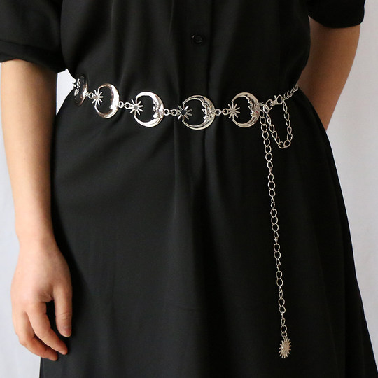 Metal Moon Waist Chain Women's Skirt Trendy Accessories for Hot Girls