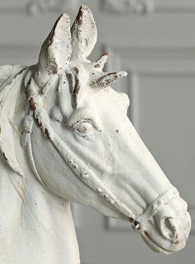 法式美式复古马头摆件入户玄关