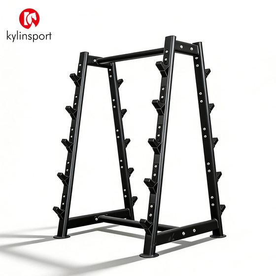 Fixed barbell storage bar rack for commercial fitness equipment