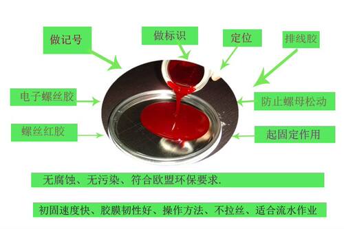 电子固定红色液态胶水可返修螺丝胶 绿色排线胶可表干胶水100ML装 - 图1