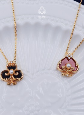 sherain秘境黑梅项链复古锁骨链