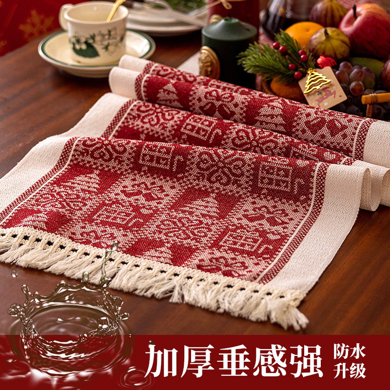 红色桌旗新年长条茶几盖布圣诞盖巾轻奢桌布高级茶席斗柜台布春节,淘宝优惠券,粉丝福利购,淘宝优惠卷