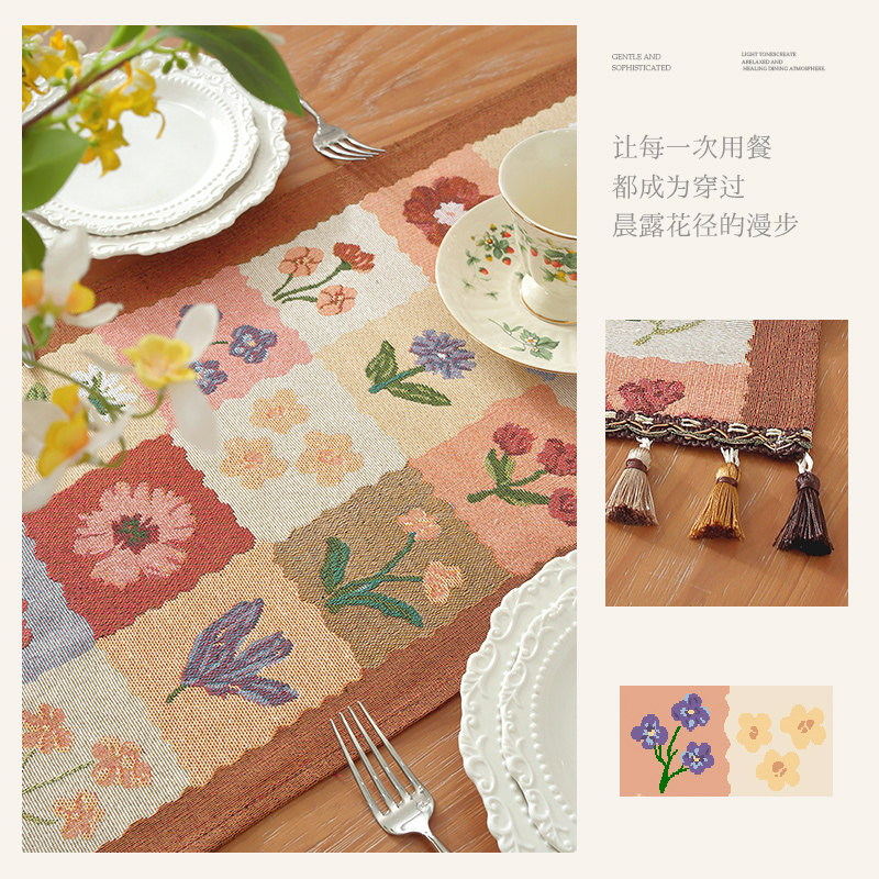 美式轻奢桌旗多巴胺斗柜盖布茶几长条盖巾复古桌布电视柜鞋柜台布,淘宝优惠券,粉丝福利购,淘宝优惠卷