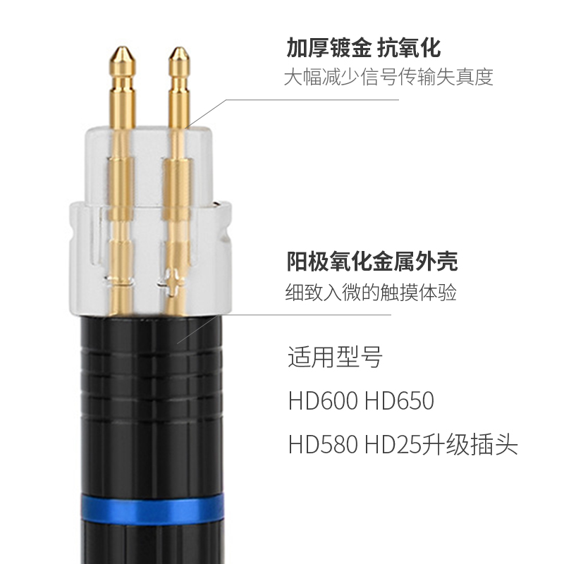 单晶铜镀银适用森海塞尔HD25 HD600 HD650 HD660S平衡耳机升级线 - 图1