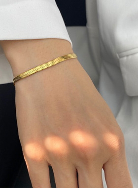 欧美时尚简约手饰项链 独立包装款真空电镀316不锈钢蛇骨链细骨链