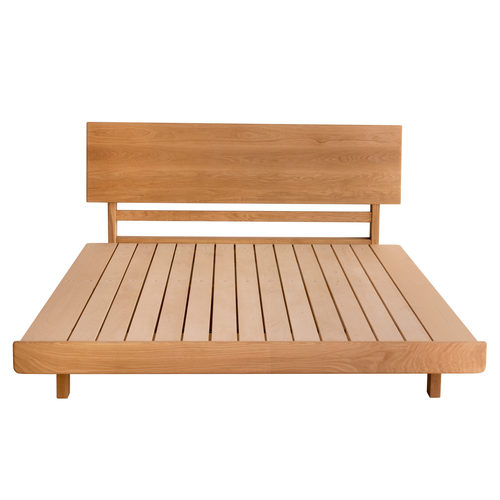 山丁 平檐床 原创复古原木齐边实木床主卧双人简约黑胡桃樱桃白蜡 - 图2