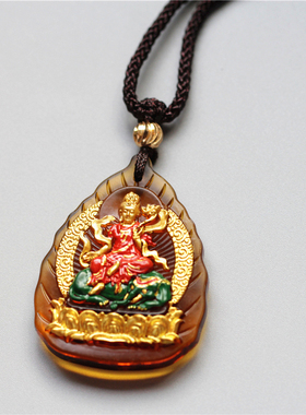 鎏金彩绘守护神情侣款古法琉璃