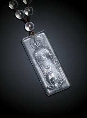 古法男女款琉璃莲花接引佛项链