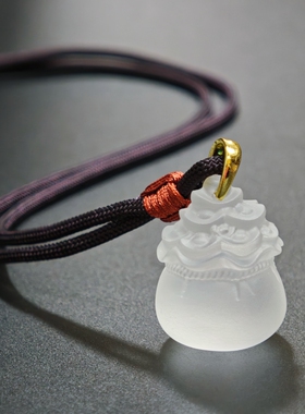惠古琉璃聚宝福袋琉璃吊坠项链