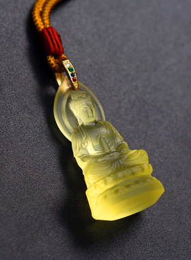 古法男女琉璃吊坠药师佛
