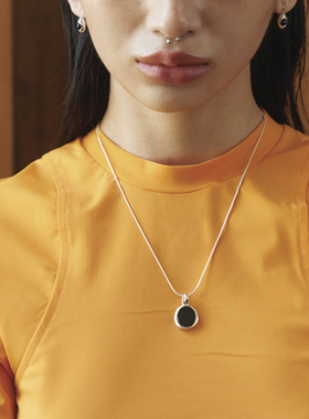 韩国小众潮牌斑点石吊坠项链